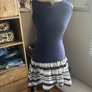 Erin Featherston Navy and White Striped Women's Dress - 2